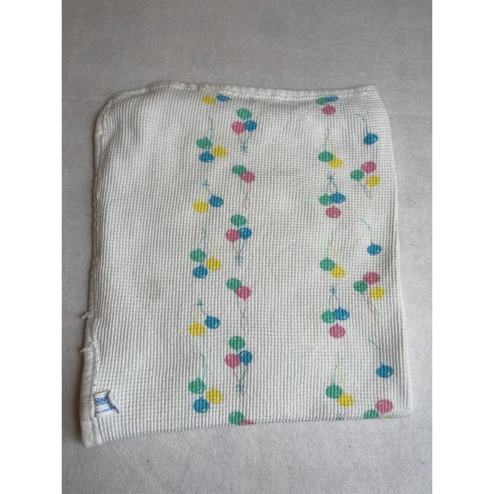 Vintage 90s Cozy Baby Products Waffle Knit Blanket 100% Cotton Made in USA